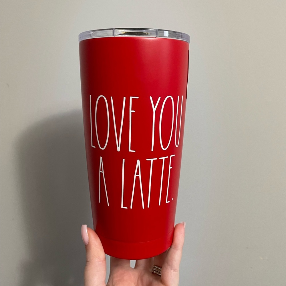 Rae Dunn red LOVE YOU A LATTE tumbler